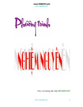 Chuyên đề Phương trình nghiệm nguyên